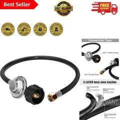Certified 2-Foot LP Gas Regulator with Hose for Most Grills & Fire Pits