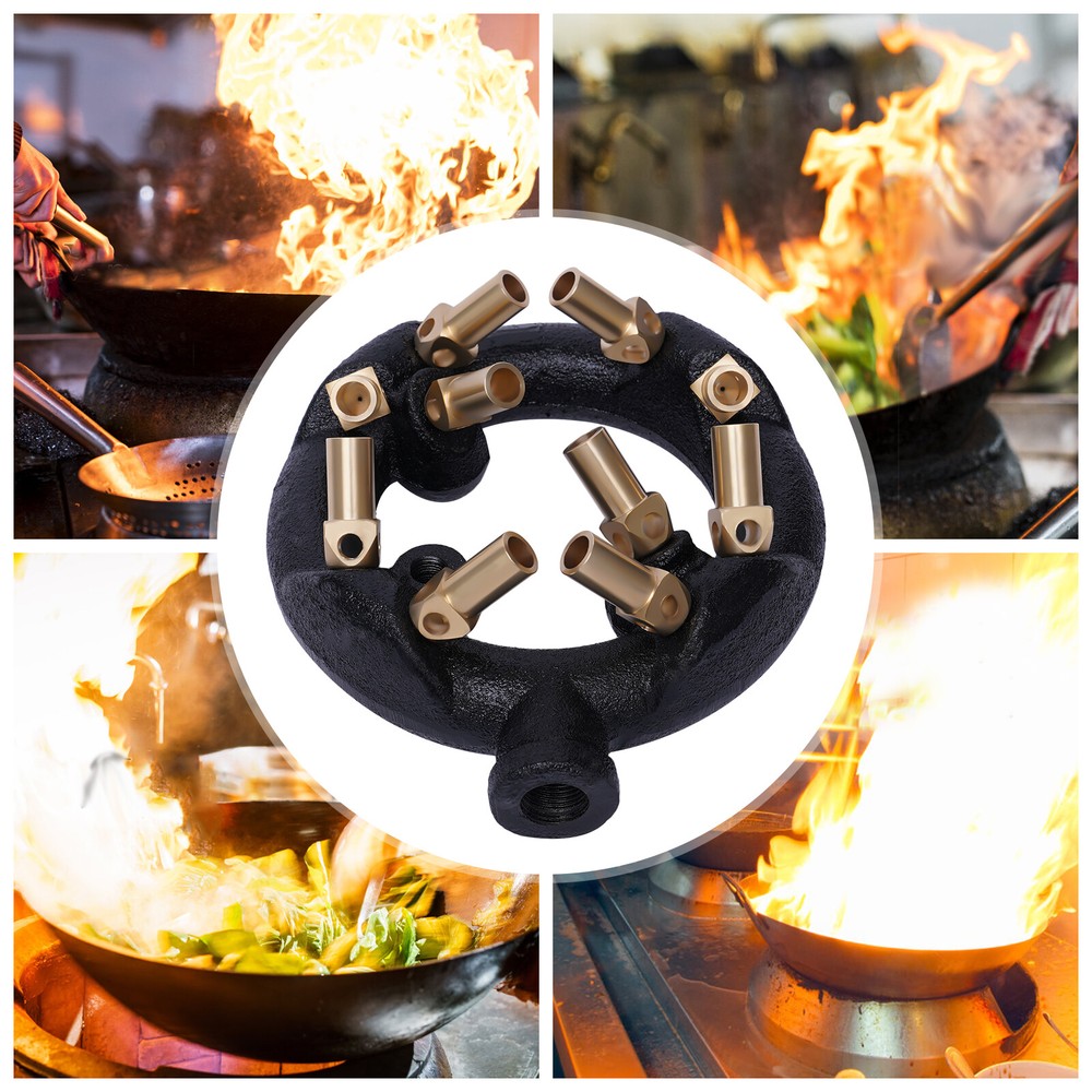 Natural Gas 10 Tips Jet Burner Round Cast Iron Brass 80000 BTU/Hour Height 65 mm