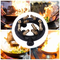 Natural Gas 10 Tips Jet Burner Round Cast Iron Brass 80000 BTU/Hour Height 65 mm