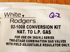 White Rodgers 92-1008 Conversion Kit Natural Gas to Propane