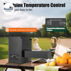 Pellet Grill Hopper Assembly, Pellet Smoker Hopper Assembly Kit with Digital Tem