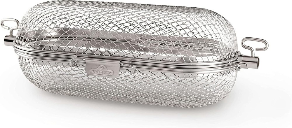 Napoleon Rotisserie Grill Basket Stainless Steel Fits Standard Spit Rods Wings