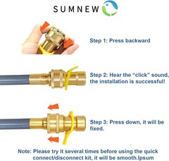 Natural Gas Hose 12 Feet 1/2 Inch Quick Disconnect.