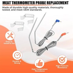 2Pcs Replacement Meat Thermometer Probes Fit For Thermopro TP07B TP07S TP08S