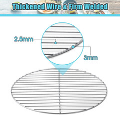 Cooking Grate for 13.7 Inch Charcoal Grill round Chromed Iron Steel