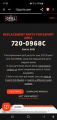 Expert Grill PARTS Propane BBQ Valve, Igniters,Temp Gauge Regulator Hose Burners