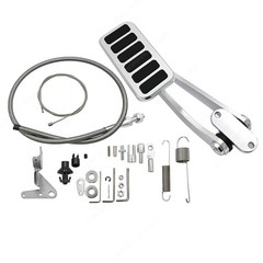 Universal Polished Aluminum Accelerator Pedal With Cable Kit NEW