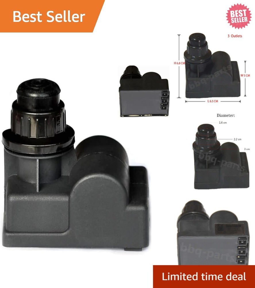 Push Button Electronic Ignitor – 3 Outlets for Gas Grills, Lightweight & Compact