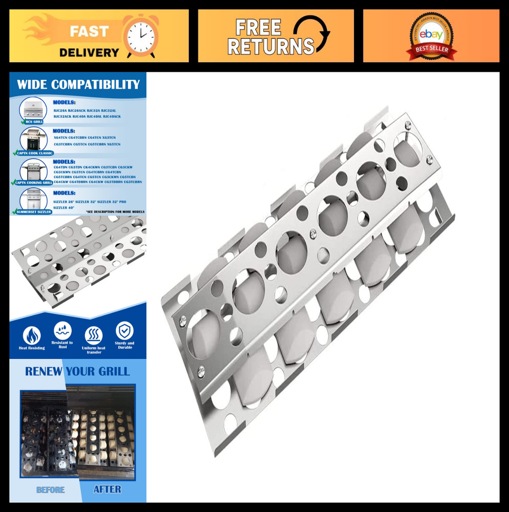 Briquette Tray Replacement for 26″ 32″ 40″ Grills, Ceramic Holder & Heat Plates