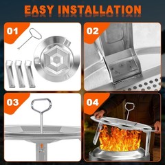 Heat Deflector for Solo Stove Bonfire 19.5″, 304 Stainless Steel Diffuser wit…
