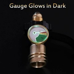 Propane Gas Tank Brass Adapter Gauge Grill BBQ w/Indicator Pressure Gage US