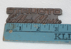 Vtg Structo Golden Classic Barbecue Grill Logo Badge Emblem Trim Brand Ornament