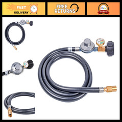 5FT Propane Regulator & Hose, Griddle Regulator with Gauge for 17”/22” Griddles