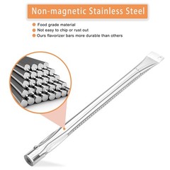 Zemibi Grill Burner Tube, 4 PC Universal Stainless Steel Pipe 4 Pack, Sliver