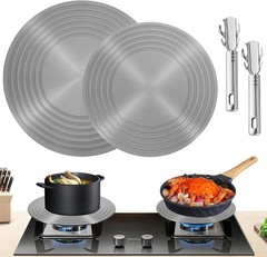 2 Pack Gas Stove Heat Diffuser Plate Round Fast Defrosting Tray Aluminum
