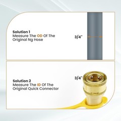 ZDRU 1/2 Inch Natural Gas Quick Connect Fittings with Male 0.84 inches, Gold