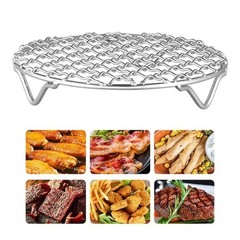 Round Cooking and Cooling Rack 2 Pieces Stainless Steel for Baking Roasting BBQ
