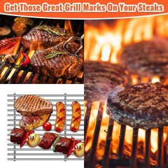 2Pack 17.5 Inch 7637 Cooking Grates with 3Pack 7635 Flavorizer Bars Heat Plat…