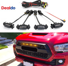 4 PCS Grill Led Lights with Fuse Adaptor Compatible with 2016-2023 Toyota Tacoma