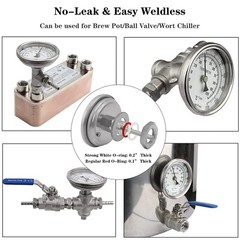 FERRODAY 1/2 NPT Stainless Steel Thermometer Dial Thermometer 1/2 NPT Homebre…