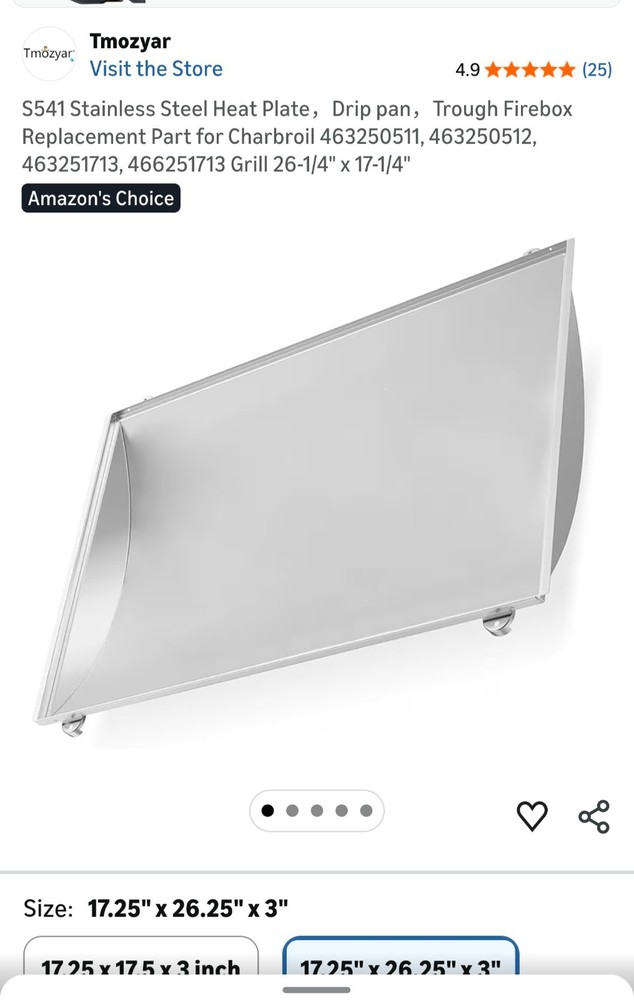 S541 Stainless Steel Heat Plate Drip Pan Firebox Replacement Part for Charbroil