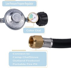 Universal 6FT Propane Regulator with Color Gauge – Perfect for Outdoor Cooking