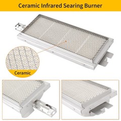Beurbcikue 20505 Infrared Searing Burner for Bull Grill Replacement Silver