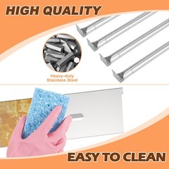 7 Pack Heat Plates + 4 Grill Burners Set, Silver -for Napoleon Rogue Series…