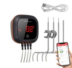 Inkbird Bluetooth Digital Wireless Meat Thermometer with 4 Probes Timer,…