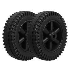 2Pcs Lightweight Durable Plastic Wheels for Grill Cart Bbq Replacement Kit Black