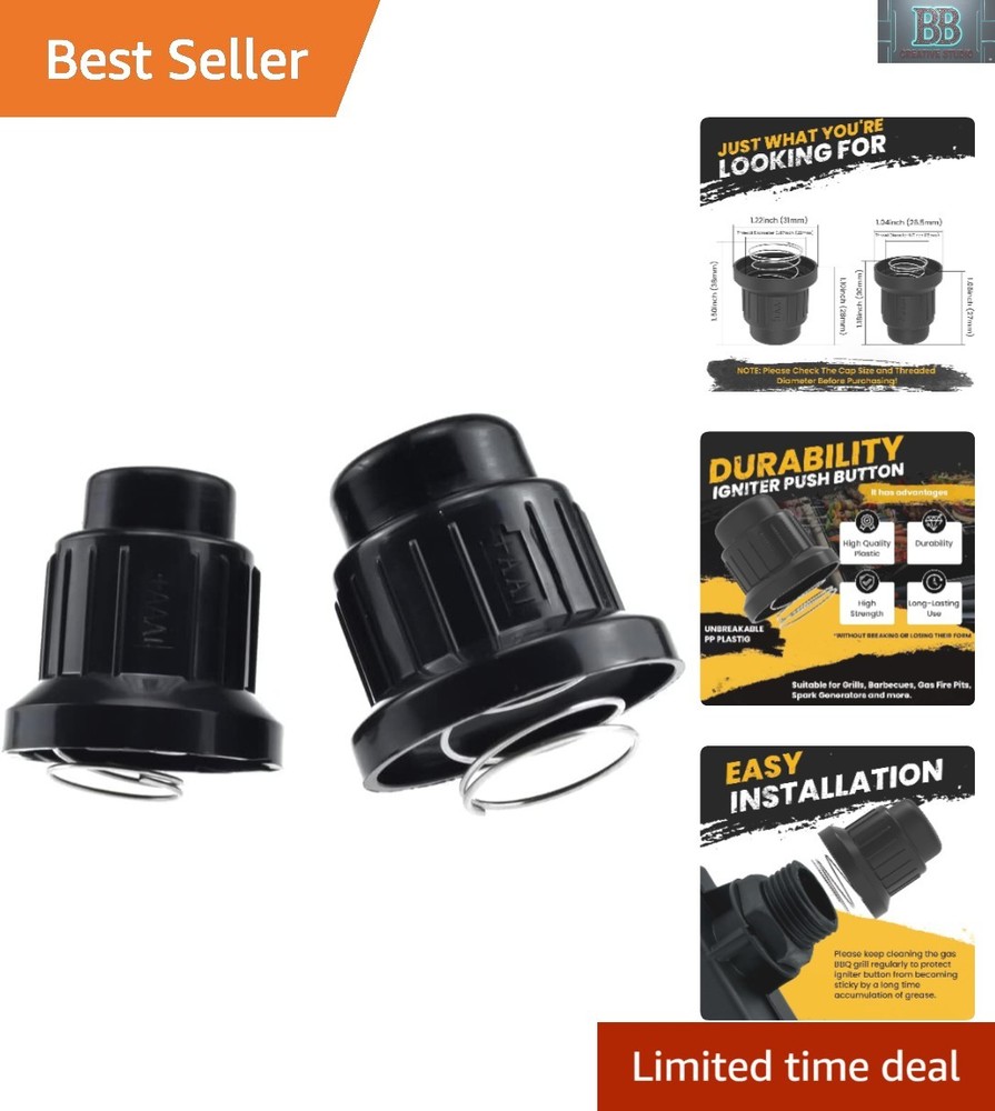BBQ Igniter Push Button Switch Caps for Gas Grills – 2pcs Set