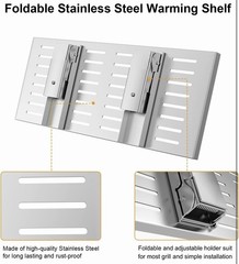 Universal Grill Foldable Warming Rack/Shelf for Blackstone 17” 22” 28” 36’…