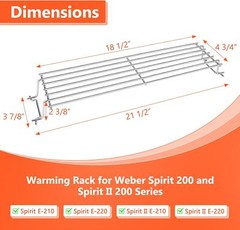 Stainless Steel Warming Rack for Weber Spirit 200 & Weber GS4 Spirit II 200 Seri