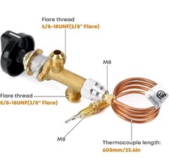 Gas Fireplace Fire Pit Flame Failure Safety Control Valve Kit W/Button Stanbroil
