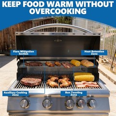 Durable 31.125″ Stainless Steel Warming Grate for Blaze LTE 4-Burner Grills