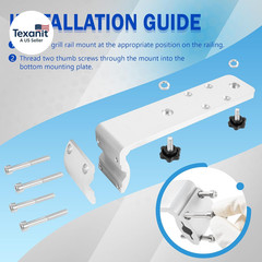 58182 Replacement for Any Kuma BBQ Grill Inboard/Outboard Marine Rail Mount Gril