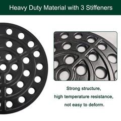 round Cast Iron Fire Grate, BBQ High Heat Charcoal Plate for Large Big Green Egg