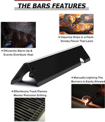66795 GS4 Flavorizer Bars for Weber Genesis II Grill Parts, 17” Flavor Bars for