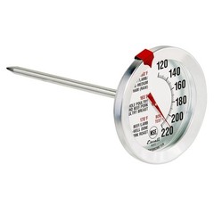 Escali AH1 Stainless Steel Oven Safe Meat Thermometer, Extra Analog Silver
