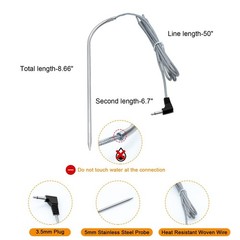 2-Pack Meat Temperature Probe Replacement Parts for Masterbuilt Gravity Serie…