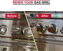 Grill Control Knob 4 Pack, Gas Burner Replacement, Chrome Plated Plastic with No