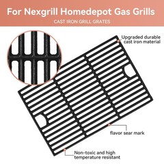 3 PCS 17 Inch Cast Iron Grill Grates Cooking Grid For Nexgrill 6 Burner