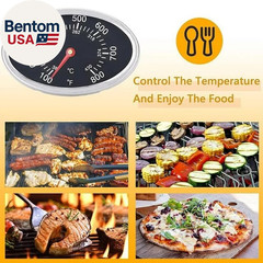 Black Grill Lid Thermometer Heat Indicator Replacement for Grill Master Nexgrill