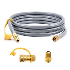 15 ft 1/2″ Natural Gas Hose with 3/8″ Quick Connect Fittings Propane Gas Hose