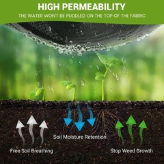 4FT x 100FT Weed Barrier Landscape Fabric Heavy Duty, 3.2oz Gardening Weed Co…