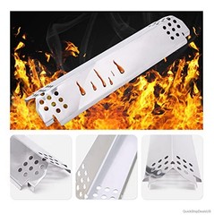 Stainless Steel Grill Heat Plate 2 Pack 14 9/16 Inch Flame Tamer for 2 Burner