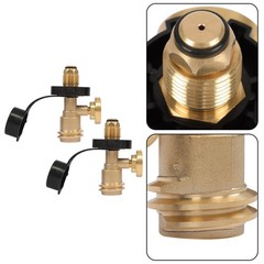 2PCS Propane Tank Adapter with Gauge Converts POL LP Tank Service Valve QCC/Type