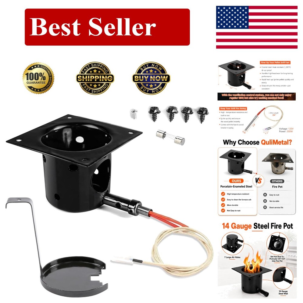 Complete Replacement Kit: Fire Burn Pot with Screws, Ash Remover & Ignitor
