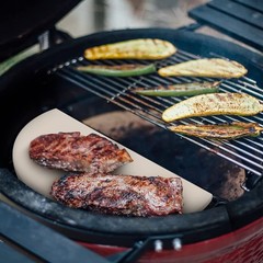 Quantfire Half-Moon Ceramic Heat Deflector Plates for Kamado Joe 20IN, Beige