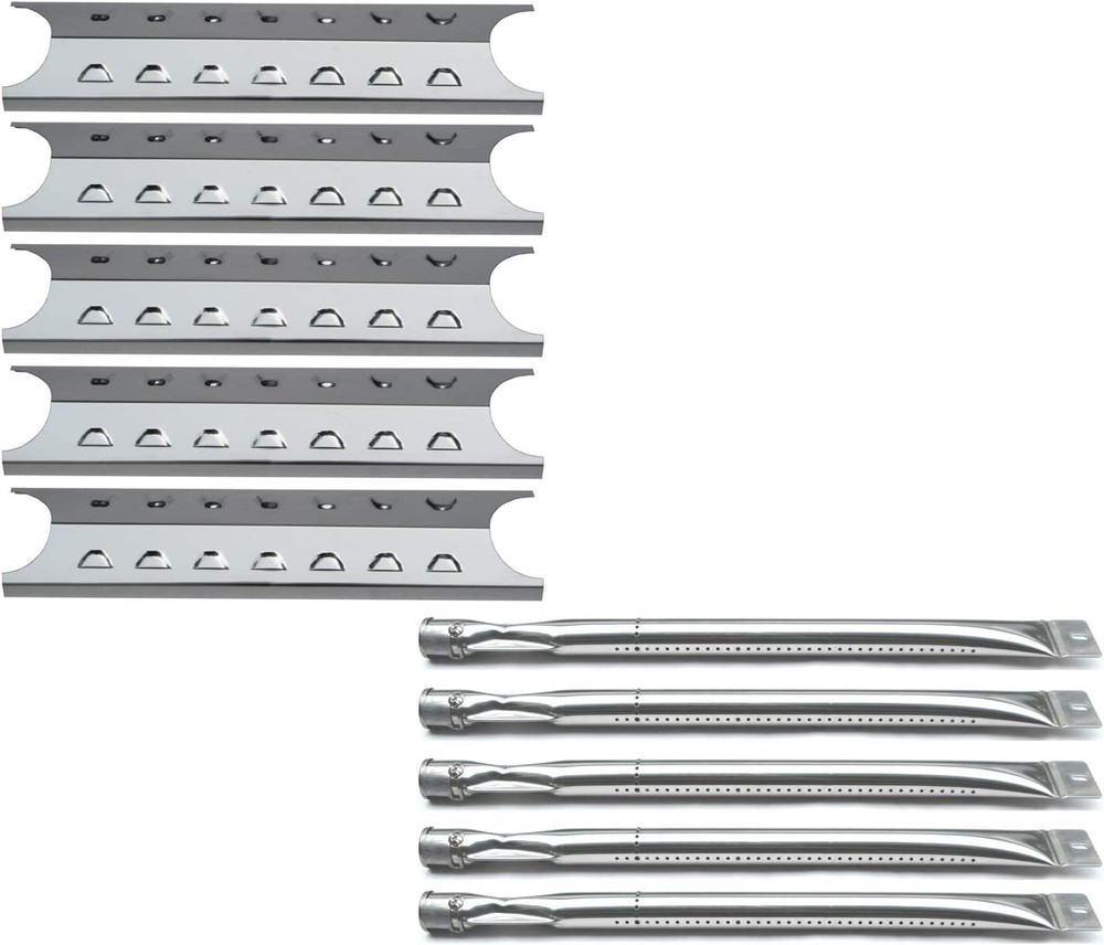 BBQ Grill Burner Tubes Heat Shield Plates Replacement Parts Kit for Master Forge